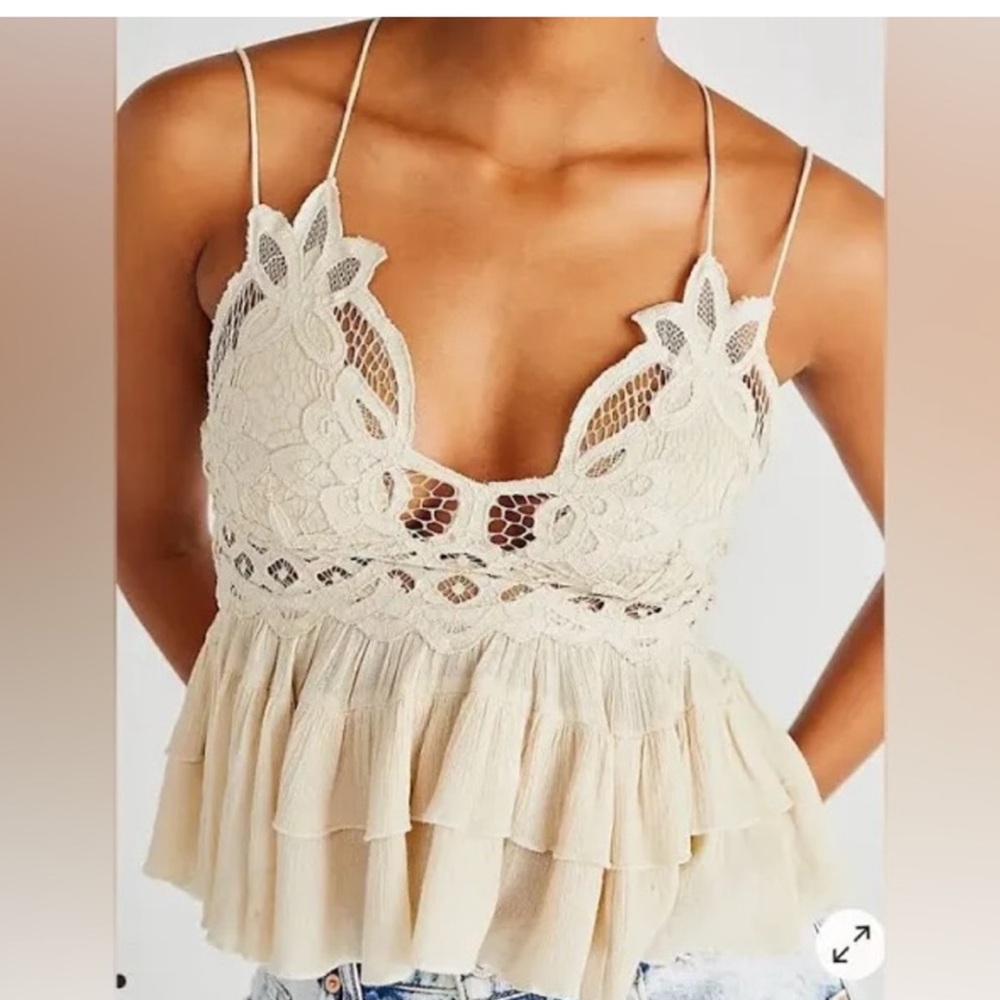 Free People BOHO Tiered Ruffle Multi Wear Cami NWT Adela